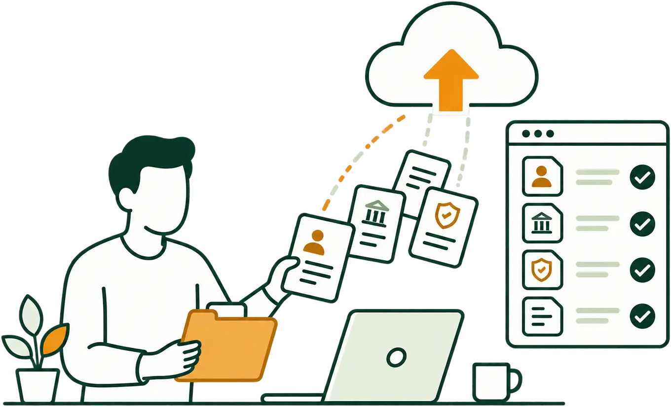 Company document upload illustration